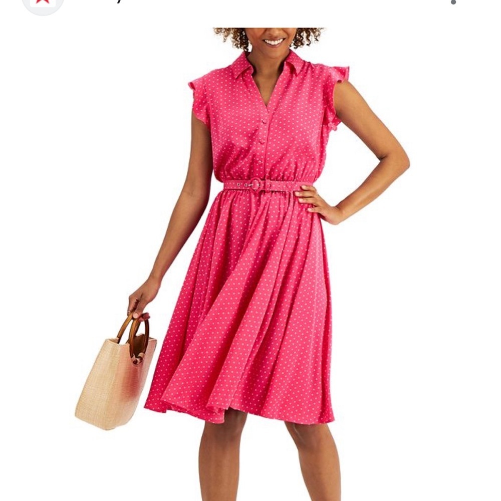 NWT CHARTER CLUB
Petite Dot-Print Dress